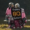 80th Birthday Gift Blanket Print Soft and Comfortable Flannel Blanket for Sofa Bed Living Room