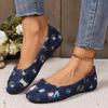 Women Loafers 2025 New Mixed Colors Patchwork Denim Breathable Shoes Casual Round Toe Slip On Shallow Shoes