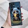 Мультяшный аниме-панда, милый чехол для телефона Samsung Galaxy S26 S25 S24 S23 S22 S21 S20 Ultra Plus FE 5G, черный, мягкий ТПУ