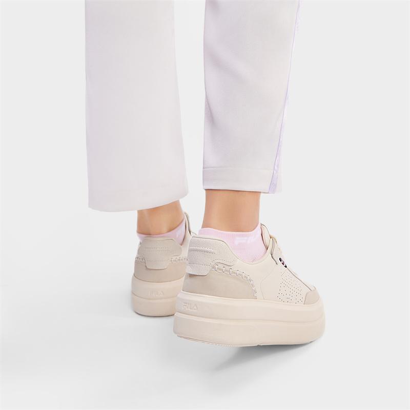 Fila Victoria Повседневные Минималистичные Универсальные Однотонные Кроссовки Женские Кроссовки Молочно-Белые F12W431205FAW