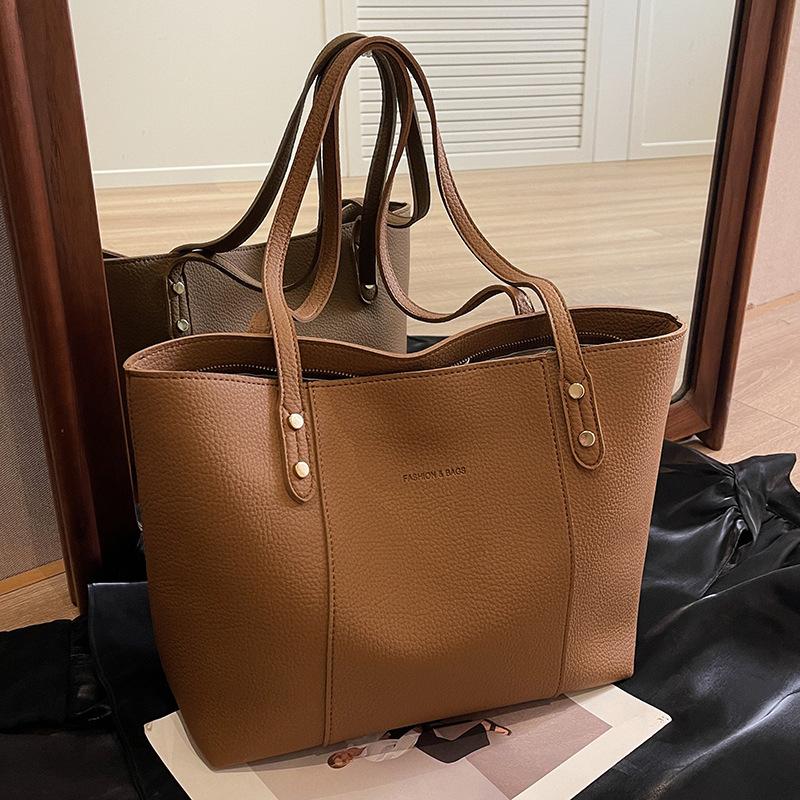 Большая вместительная сумка женская осенне-зимняя универсальная 2024 новая повседневная простая сумка через плечо Texture Class Commuter Tote