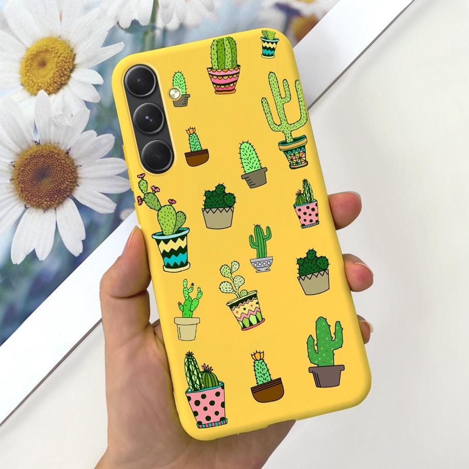For Funda Samsung Galaxy A55 5G Case Daisy Stylish Painting Soft SIlicone TPU Bumper For Samsung A55 A55 5G GalaxyA55 Coque Etui