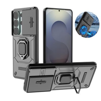 Противоударный бронированный чехол с выдвижной шторкой для камеры для Samsung Galaxy S26 Ultra S26+ S26 Plus 5G с кольцом-подставкой