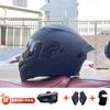 Full Face Motorcycle Helmet With Rear Wing Bluetooth Headset Men All Season Electric Bike Motorbike Riding Safety Gear