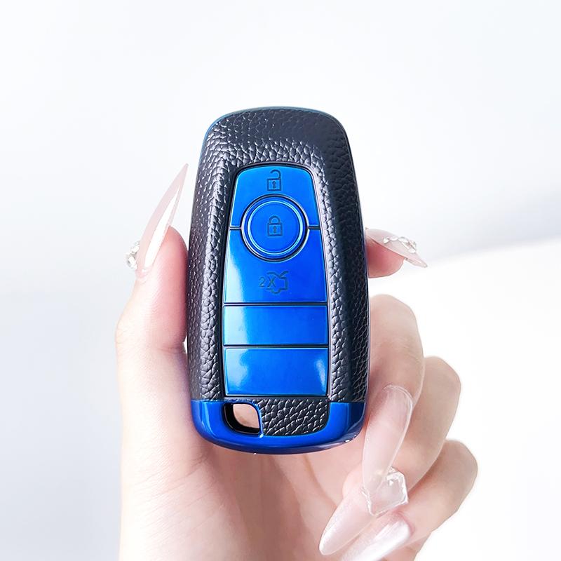 Чехол для ключа автомобиля Ford Ecosport Edge S-Max Ranger Lincoln Mondeo Fusion Mustang Explorer F150 F250 F350 Кожаный ТПУ Чехол-обложка