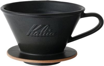 Кофеварка Kalita Coffee Dripper Mino Ware, керамика с высокой теплоемкостью, для 2–4 человек, DACHI Kalita MI185 Sand Black Wave Series, сделано в Японии