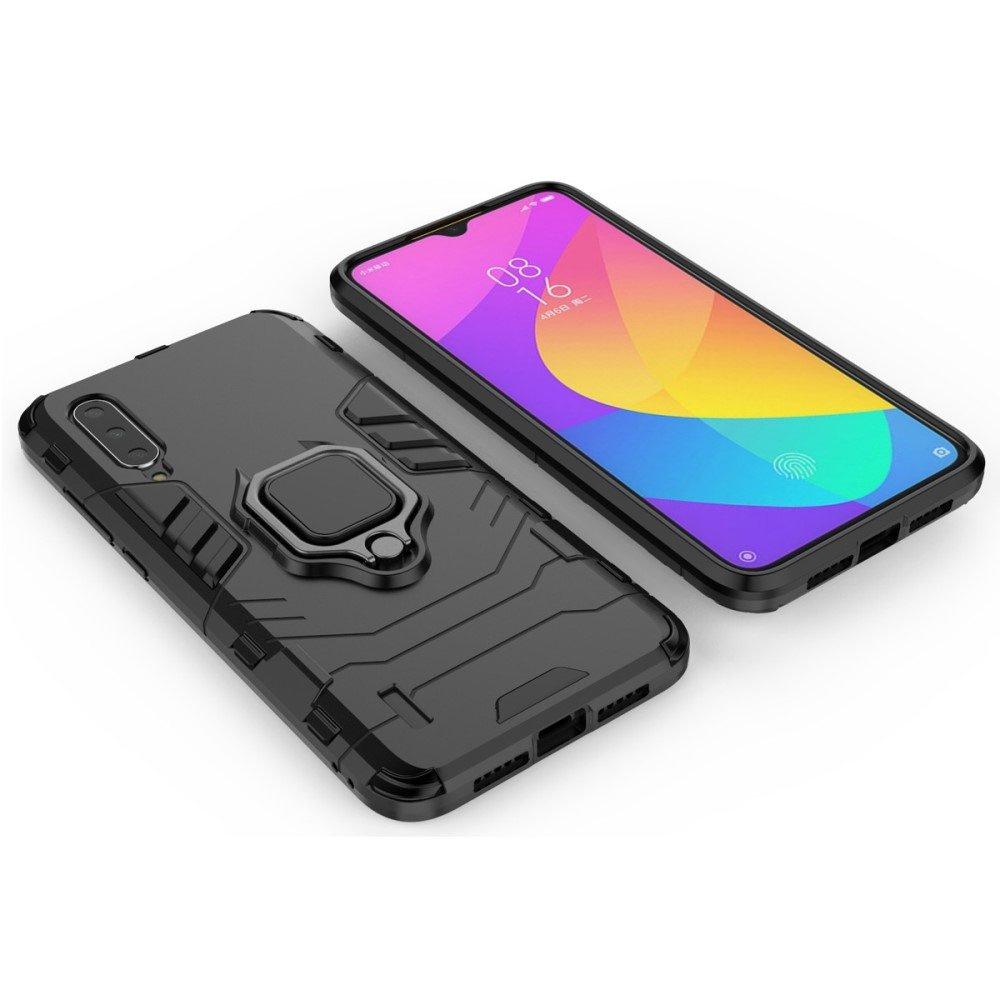 Case for Xiaomi Mi 9 Lite, armored with ring stand, black