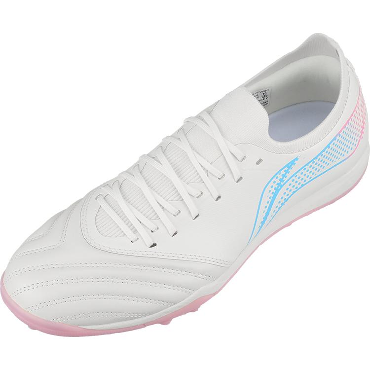 Li Ning TF Turf Шиповки для твердого грунта с амортизацией, износостойкие футбольные бутсы Мужские Белый Розовый Синий YSTV0331