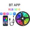 Светодиодная лента 5V 5050 RGB, 30 светодиодов, Управление через Bluetooth-приложение, Синхронизация с музыкой, Самоклеящаяся, Мягкий свет