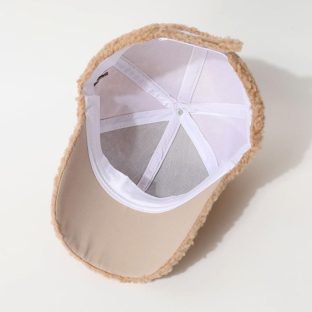 Бейсболки из овечьей шерсти регулируемые, бейсболка из плюшевого флиса, зимняя шапка с отверстием для хвостика для женщин, для путешествий на открытом воздухе