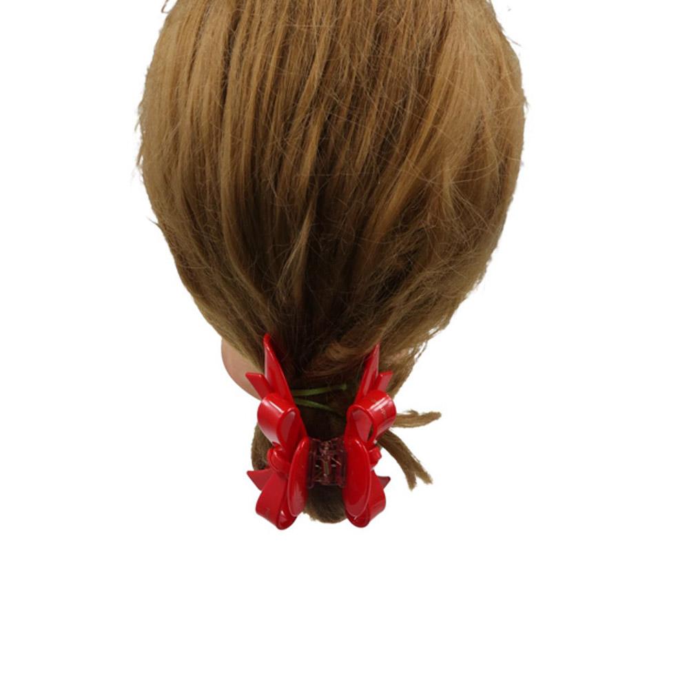 Bownot Red Hair Clip Acetate Bownot Grab Clip Creative Acetic Acid Bow Hair Claw  Female