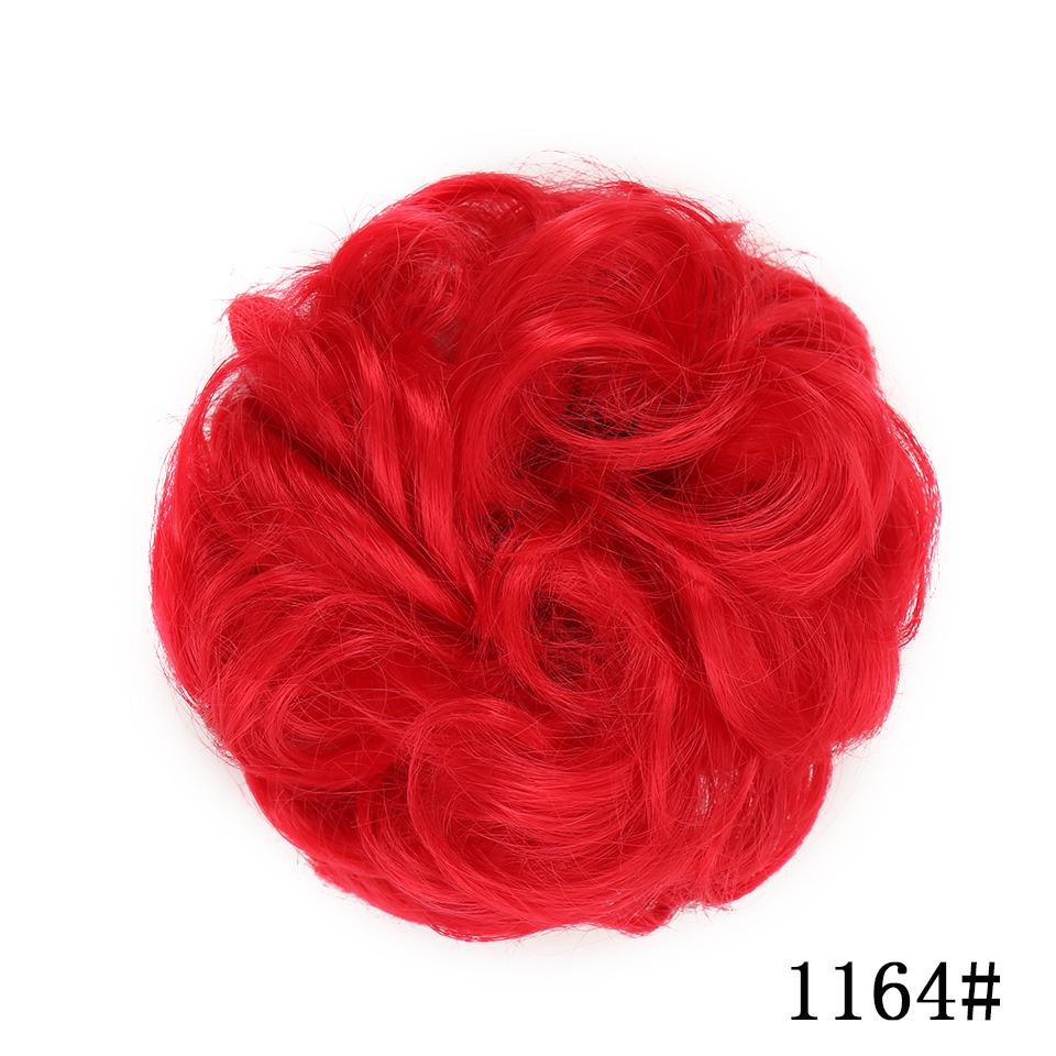 Messy Scrunchies Synthetic Hair Bun With Elastic Band Natural Fake Hair Tie Pieces Ponytail Colored Black Purple Pink Green Gray For Woman Chignon