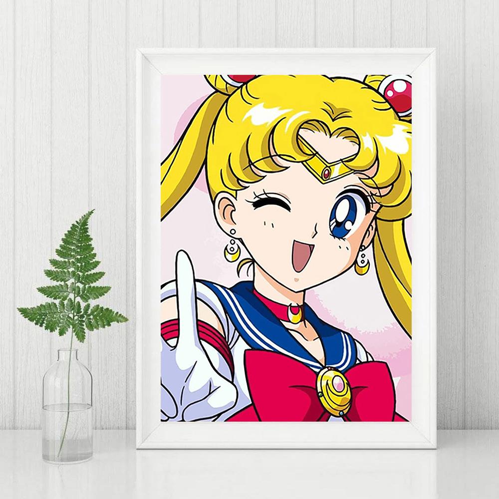 5D Diy Diamond Painting Sailor Moon Cross Stitch Full Diamond Embroidery Mosaic