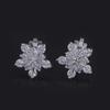 B1752 Изысканные рождественские серьги-снежинки с цирконом 3A — клипсы, проколы не требуются.