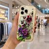 Винтажный Золотой Рамка Фиалка Цветочный Чехол для Телефона для iPhone 17 16 15 14 13 12 11 Pro Max Plus Волнистый Край Элегантный