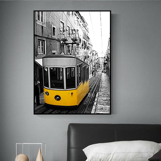 Картина на холсте в скандинавском стиле, Лондонская улица, черный, белый, красный, с изображением зонтика для гостиной, украшения стены дома, без рамки