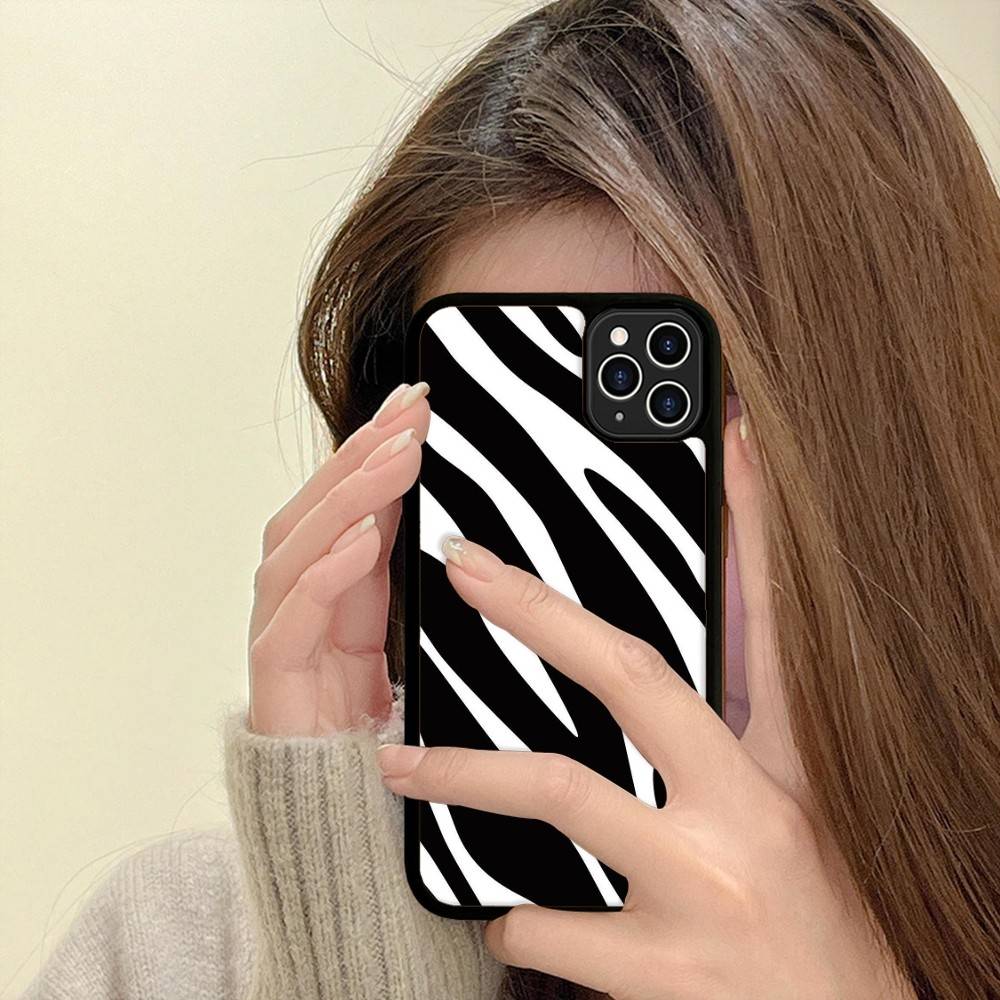 Клипарт Зебра Принт Для IPhone 17 16 15 14 13 12 11 Pro Max Plus Ударопрочная Задняя Крышка Телефона из PC+TPU