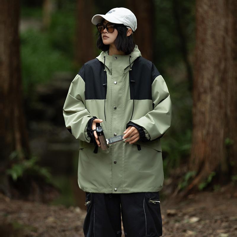 Tooling Jacket Spring and Autumn Outdoor Casual Loose Hooded Jacket Top