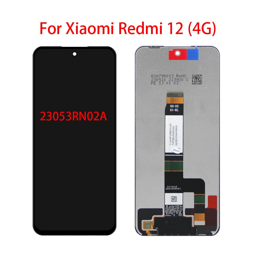ЖК-экран для Xiaomi Redmi 12 4G, ЖК-дисплей, дигитайзер сенсорного экрана, полная замена в сборе
