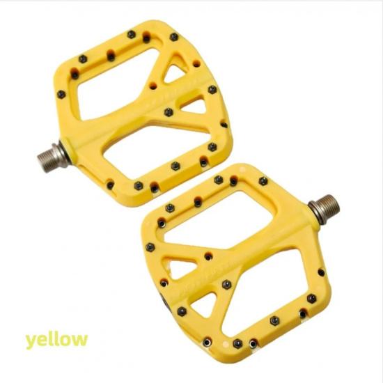 FIFTY-FIFTY MTB Bike Pedals, Non-Slip MTB Nylon Composite Pedal, 9/16" Lightweight and Wide Flat Platform Pedals
