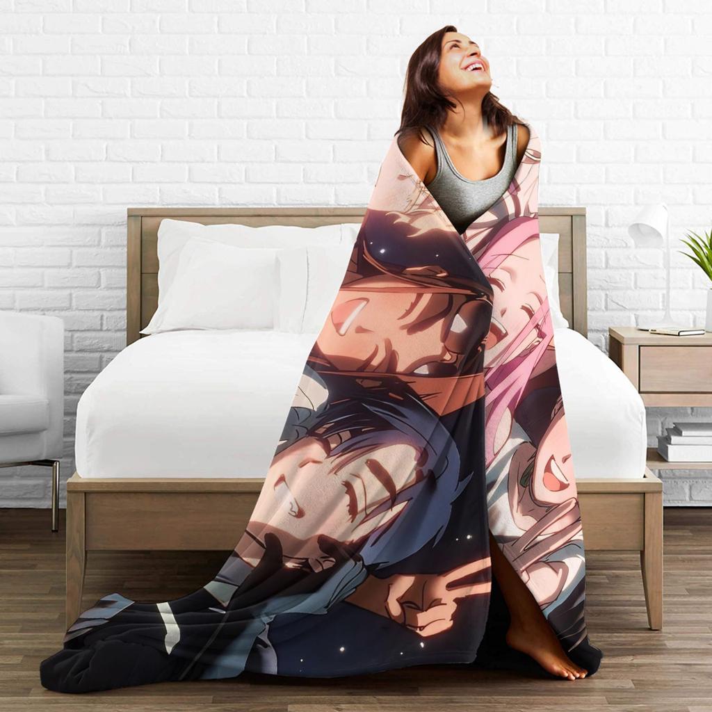 Alien Stage Manga Character Collage Blanket Super Warm Plush Throw Blanket For Couch Chair Sofa Bed Flannel Bedspread Bed Cover
