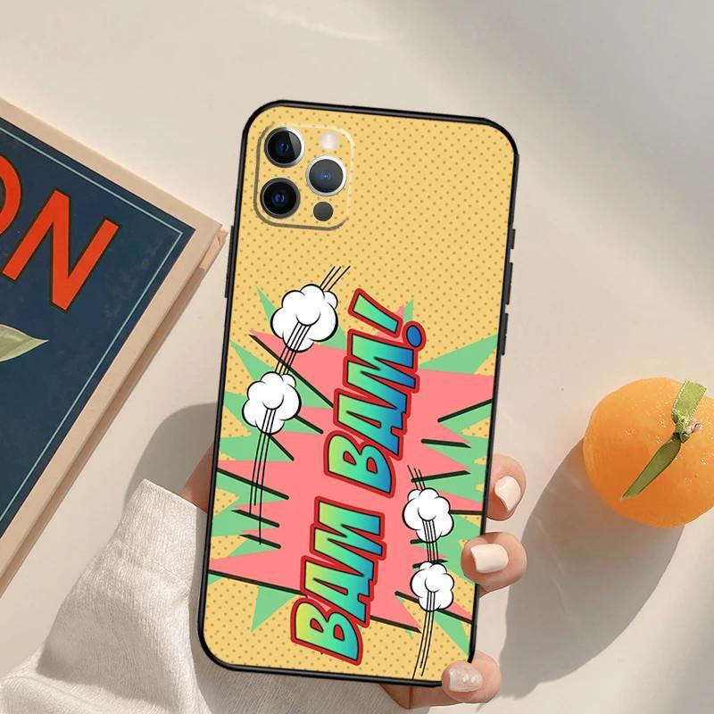 Чехол для мобильного телефона iPhone14 Comic Speech Foam Prosperity Чехол для мобильного телефона Цвет волос Покраска Anti-Drop Для Anti-Drop