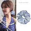 Trend Blue Striped Cloth Scrunchies Women Girls Elastic Hair Rubber Bands Accessories Tie Hair Ring Rope Headdress Headwear