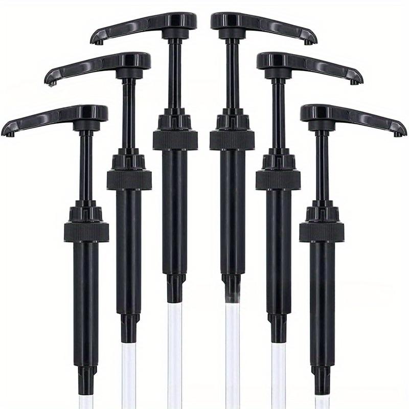 Set of 6 gold-colored syrup pumps, suitable for coffee syrup bottles, and compatible with 25.36-ounce narrow-neck bottles.