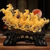 Chinese Style Creative Lucky Eight Horses Resin Auspicious Gifts Home Crafts Living Room Desk Ornaments Statue Opening Gifts