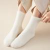1/2/3/4 пары симпатичных женских носков из норки, плюшевых, белых и черных, осенне-зимних, эластичных, утолщенных, прекрасных, термальных, кораллового цвета, бархатных носков для сна