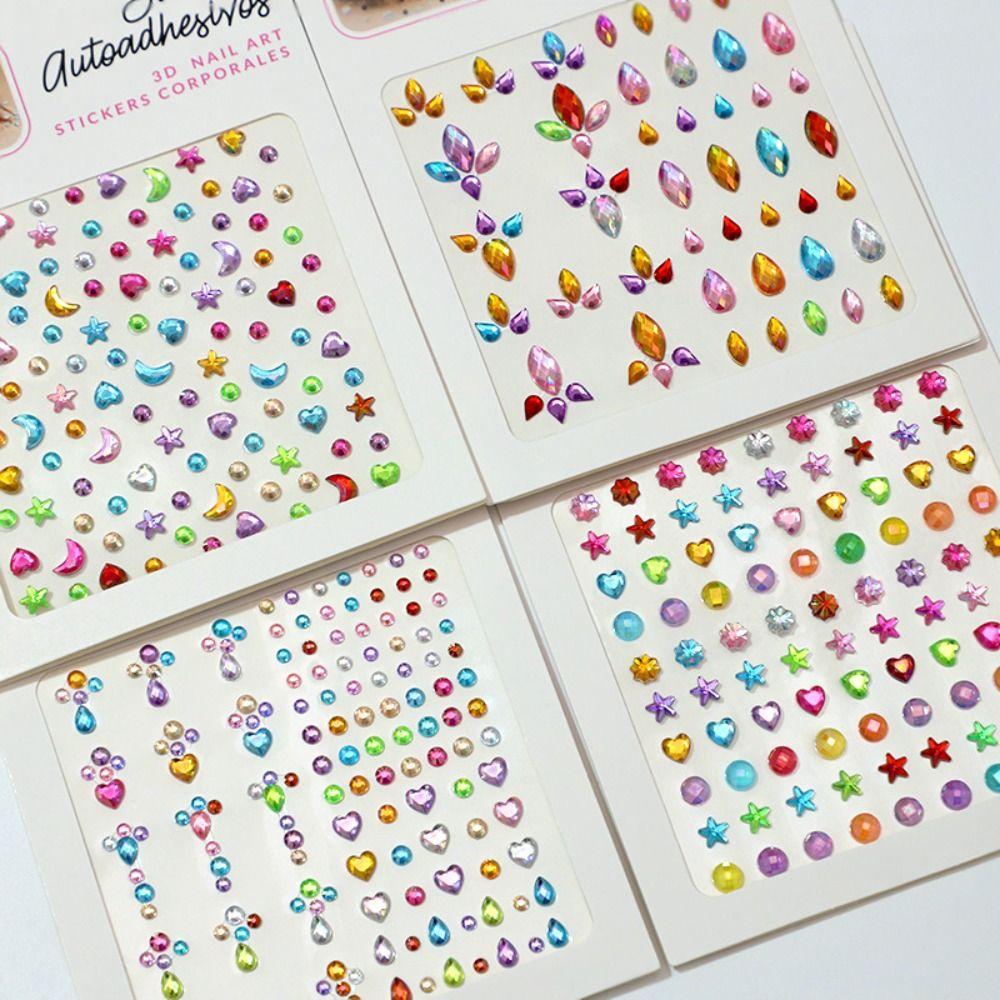 Resin Facial Rhinestone Stickers Glitter Rhinestone Eye Stickers Crystal Forehead Sticker  Party
