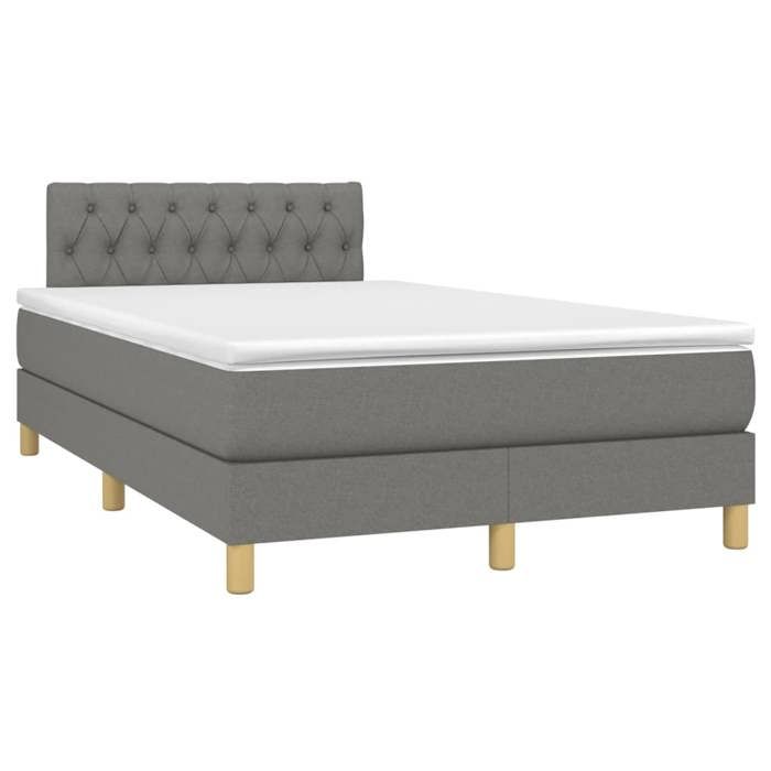 Maison Exclusive - Sommier à lattes de lit avec matelas gris foncé 120x190cm tissu