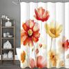 Watercolor Flower Shower Curtain, Bathroom Decorative Shower Curtain, Waterproof Shower Curtain with Hooks