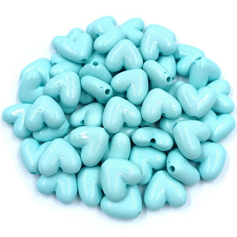 Креативные бусины в форме сердца, 10 шт., цветные 17 мм, для изготовления ювелирных изделий, свободные бусины-разделители, аксессуары для самостоятельного изготовления, акриловый браслет, ожерелье, серьги, сплошной цвет