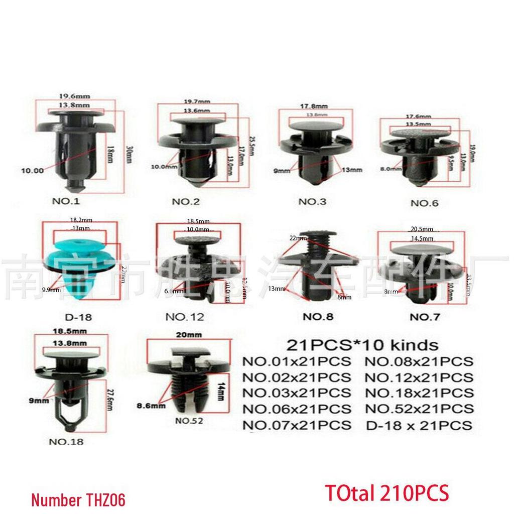 165PCS Snap-in Fasteners for Toyota, Honda, Ford, Buick Truck Trim Panel Clips