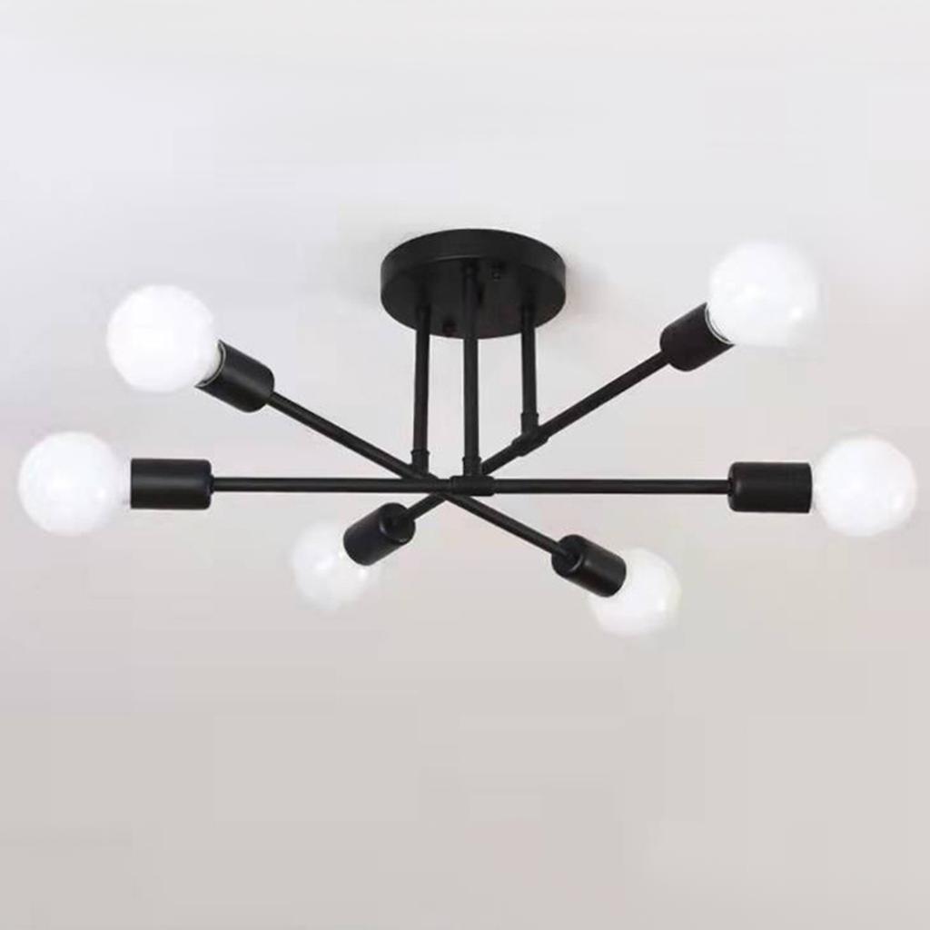 Bedroom Lamp Ceiling Lamp Study Room Dining Room Industrial Style Shop Simple Iron 6 Heads Lamp