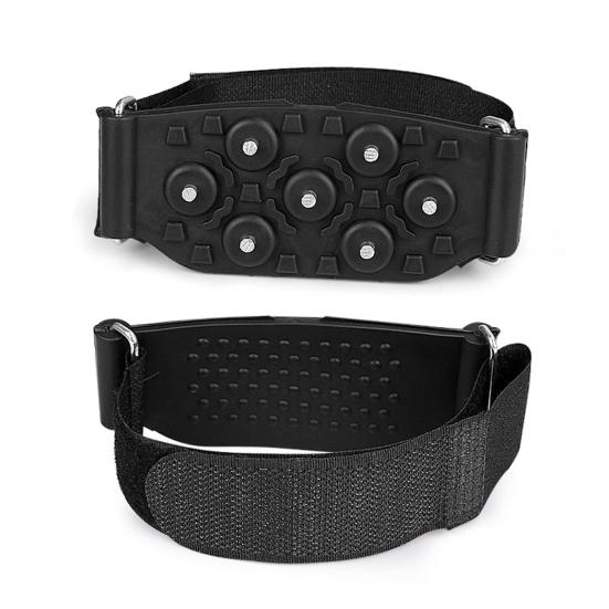 1 Pair Ice Cleats 7 Spikes Adjustable Fastener Tape Portable Anti-slip Winter Outdoor Climbing Hiking Shoes Boots Ice Snow Grips Crampons Gripper