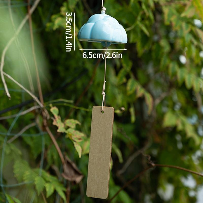 Ceramic Japanese Wind Chime Outdoor Wind Bells Garden Wind Music Garden Hanging Decor Home Outdoor Decor Ceramic Landscape