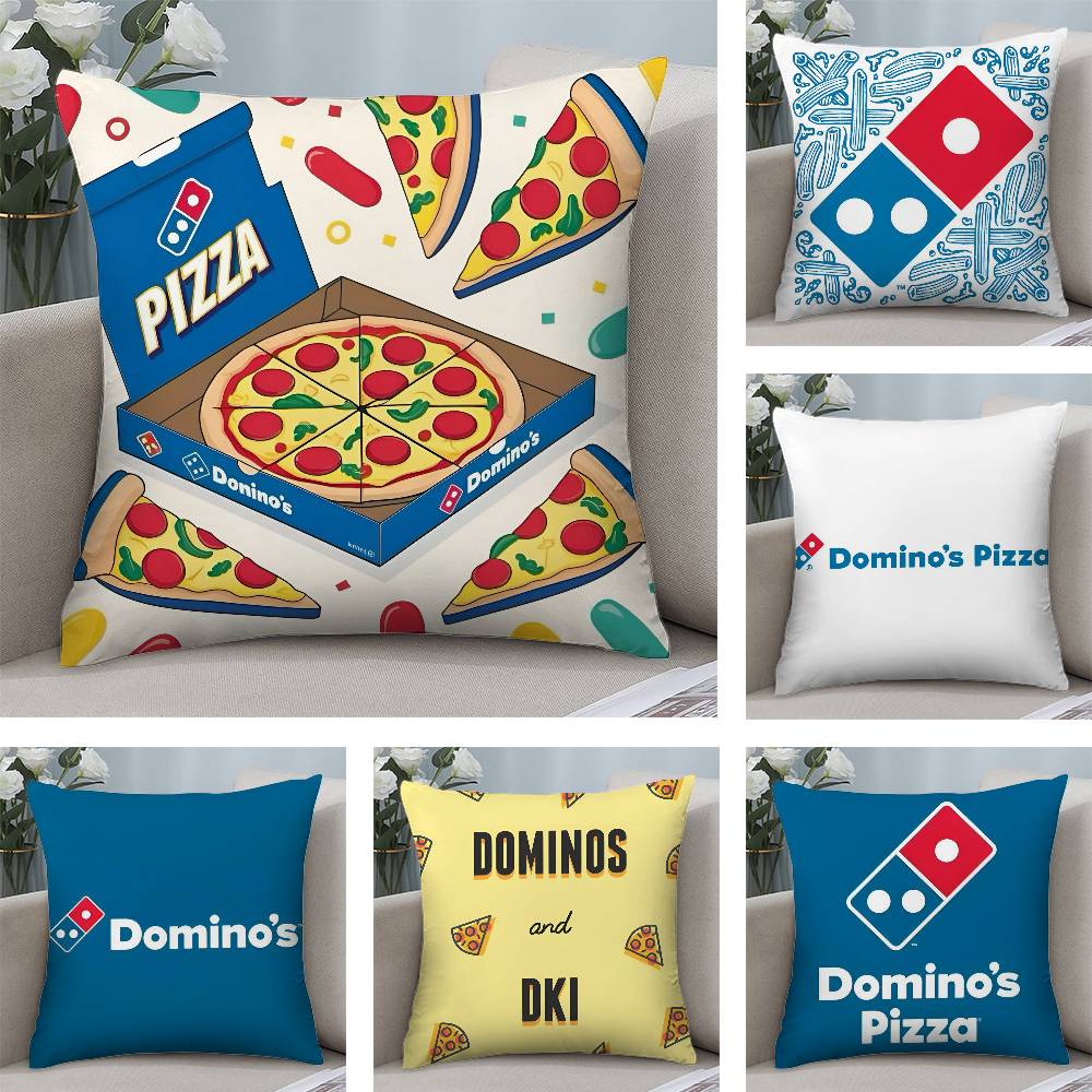 Food Anime D-Domino's Pizza Pillow Case Plush Fabric Soft Double Sided Print Home Sofa High Quality Cushion Cover Throw