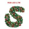2.7M Christmas LED Garland Decoration Wreath LED Rattan Garland Decorative Green Christmas Artificial Xmas Tree Rattan Banner