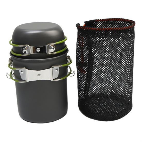 Набор из 3 шт./набор походных котелков с сумкой для хранения, складные ручки, сплав алюминия, компактный котелок для пешего туризма, набор котелков с антипригарным покрытием