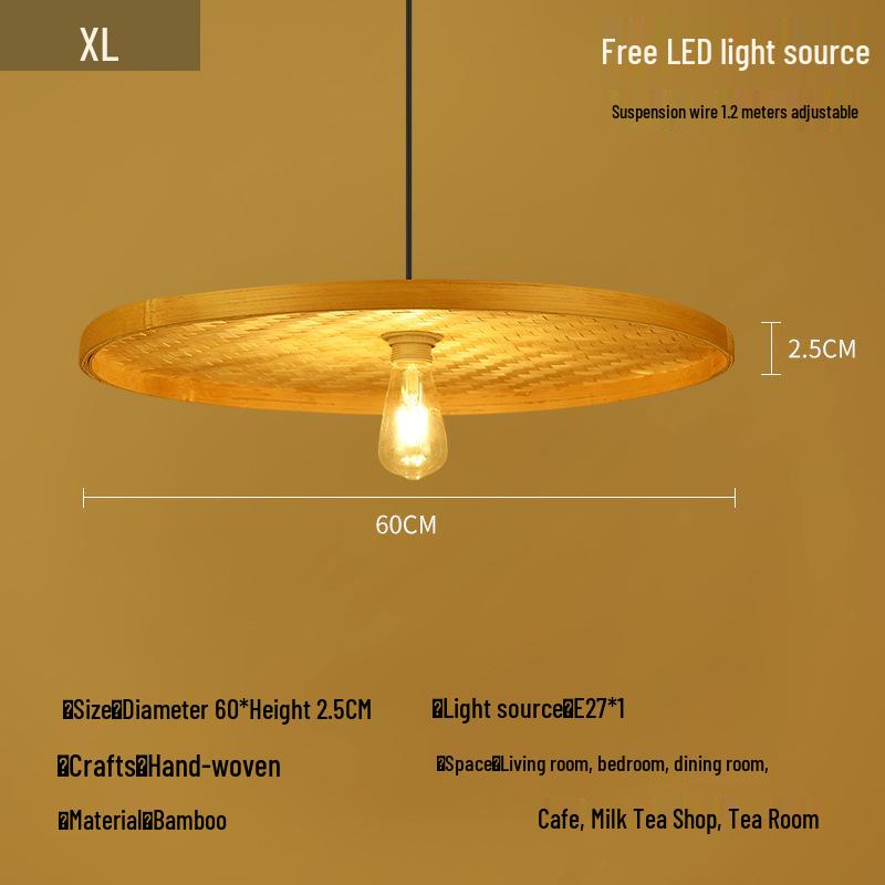 Бамбуковая ротанговая подвесная лампа: Дзен-освещение для чайной комнаты, столовой или чайного домика - Японский антикварный стиль