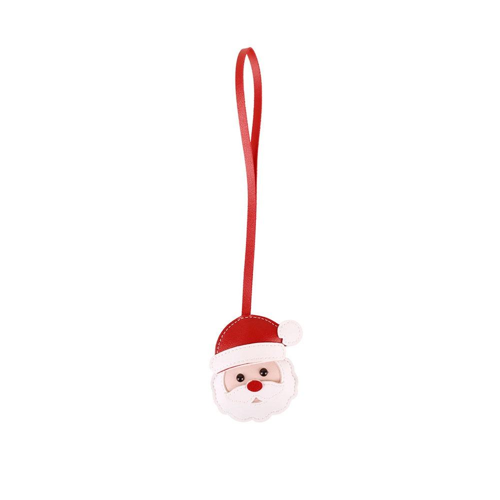 Snowman Leather Santa Claus Keychain Santa Claus Pu Bag Pendant Christmas Bag Charm Car Key