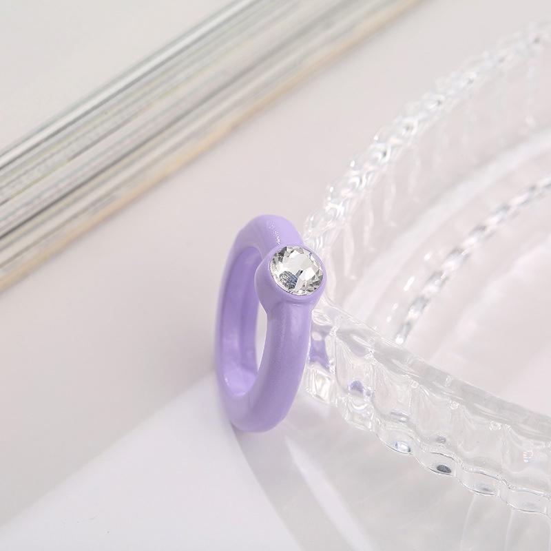 iF ME Корейские прозрачные акриловые кольца с бриллиантами, модные кольца на палец ярких цветов, женские ювелирные аксессуары, подарок