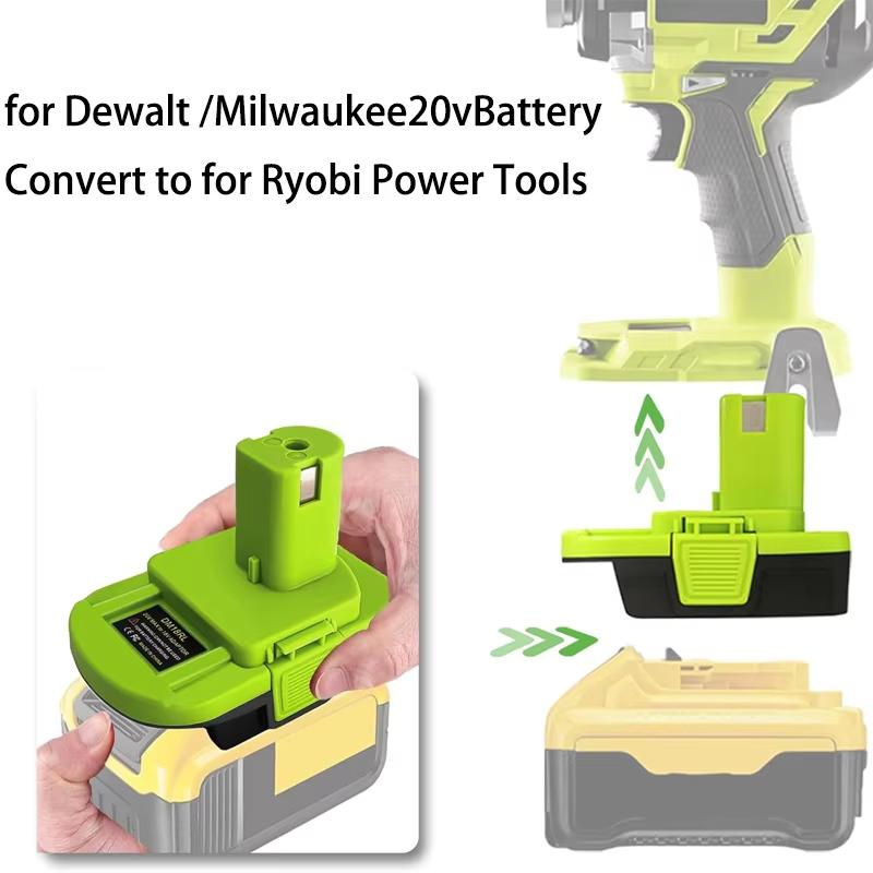 Converter Battery Adapter for Dewalt 20v Max for Milwaukee 18V Llithium Battery Convert to for Ryobi Power Tools Drill DM18RL