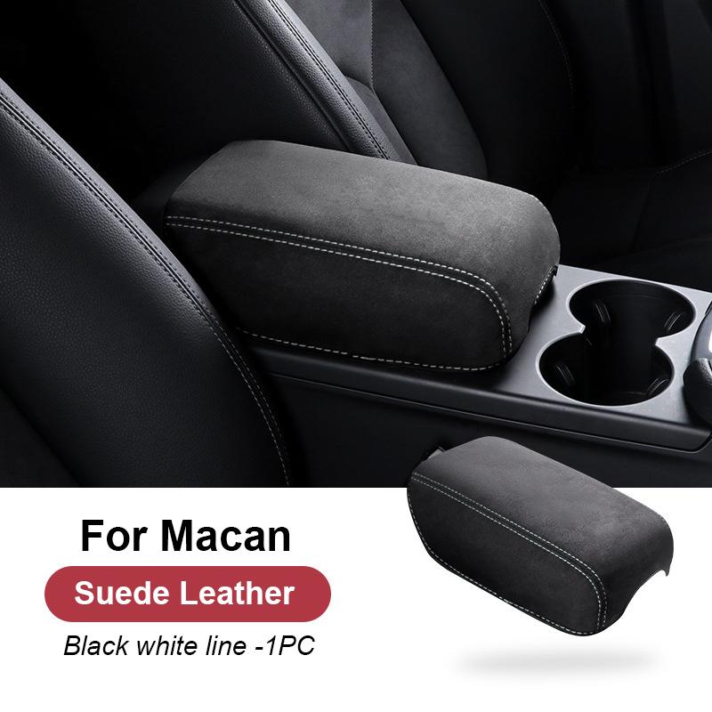 AABKV1 For Porsche Mancan 2014-2024 2023 Car Suede Armrest Box Cushion Cover Interior Center Console Armrest Protective Pad Shell Case