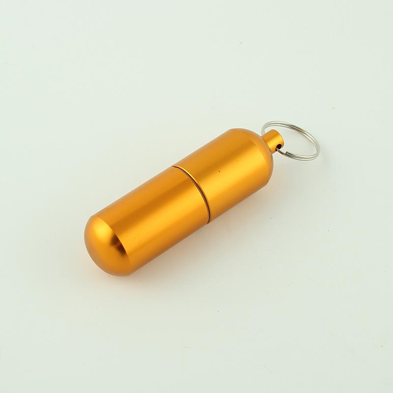 Серебристый алюминиевый сплав, форма капсулы, коробка для сигарет, водонепроницаемый футляр для сигарет, держатель для капсул с таблетками/зубочистками с брелоком, подарок мужчине