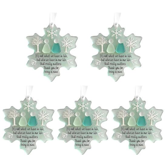 Украшение из морского стекла в форме снежинки Ручная работа Искусство из морского стекла Памятный сувенир о дружбе