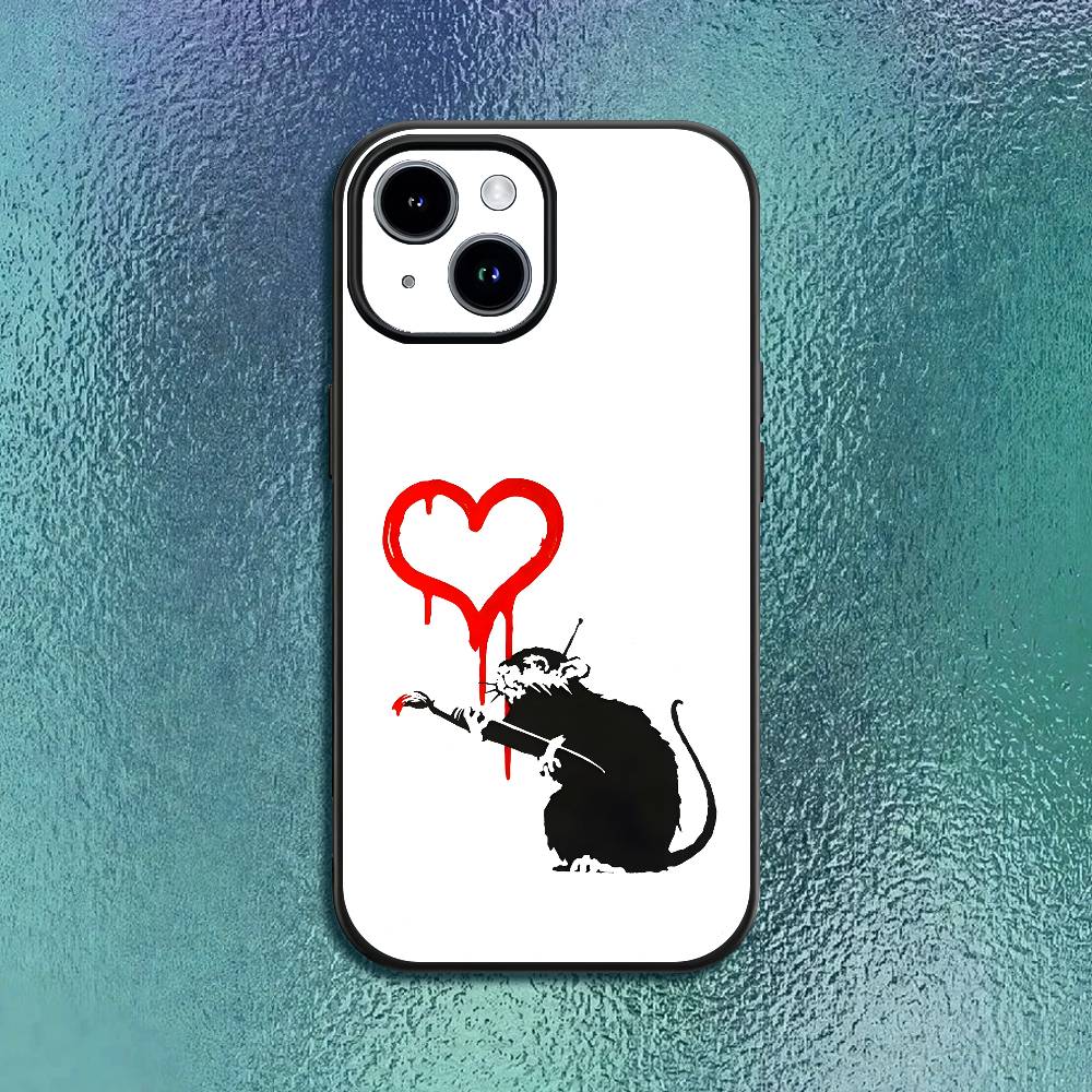 Чехол для телефона с граффити-художником Бэнкси для iPhone 12 13 14 15 16 17 Pro Max Plus Классический черный мягкий чехол