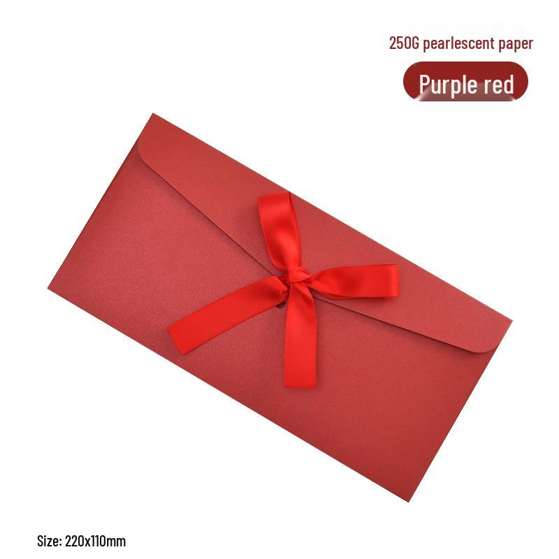 Перламутровый бант из ленты, подарочный конверт и приглашение с печатью логотипа на заказ